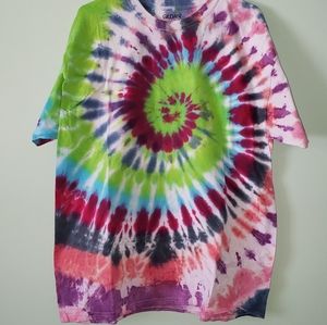 Bright Neon Color Swirl Tie Dye Size XL